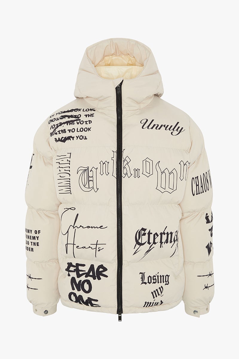 CHAQUETA PUFFER PRINT WHITE