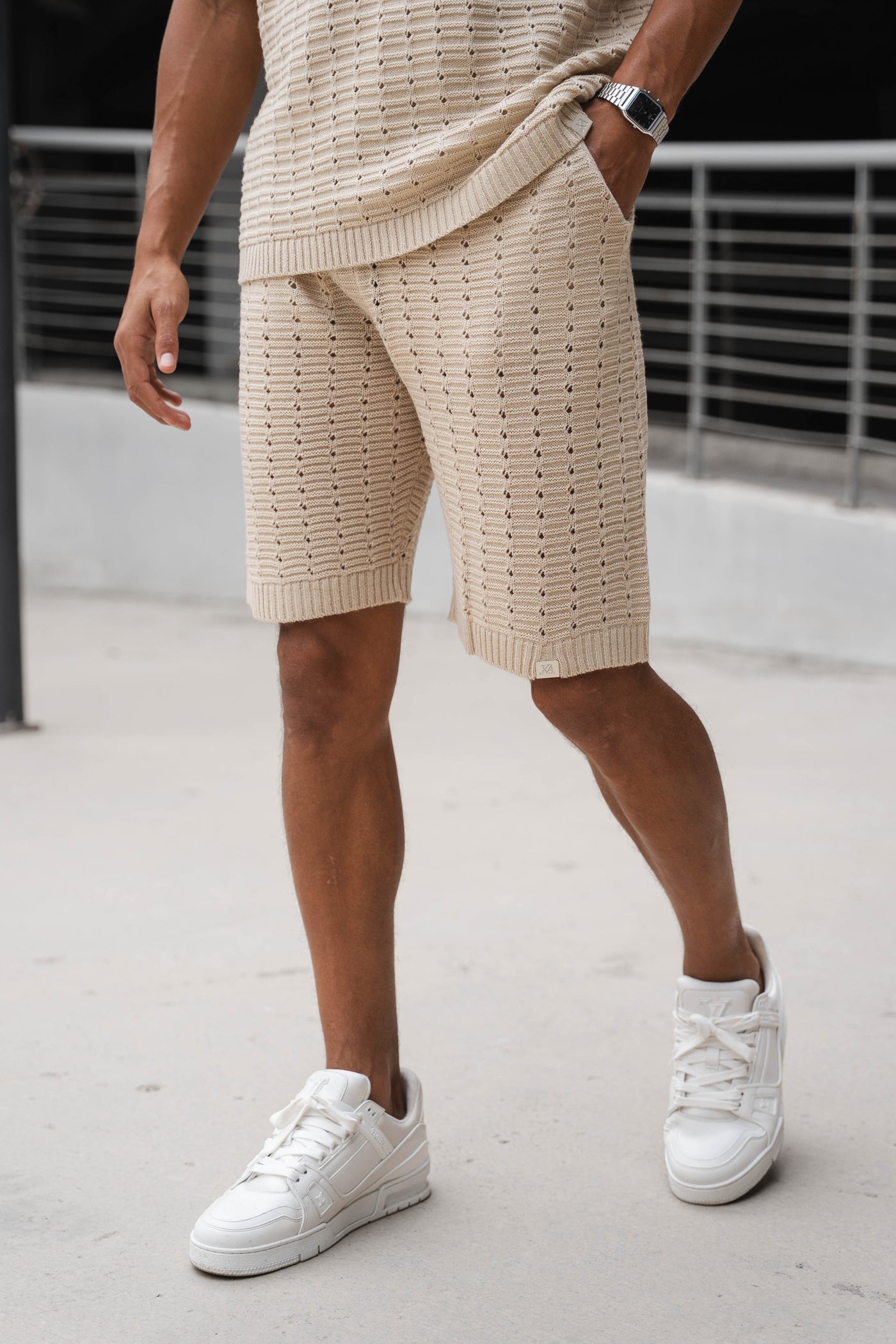 CONJUNTO BOXY HOLE - BEIGE