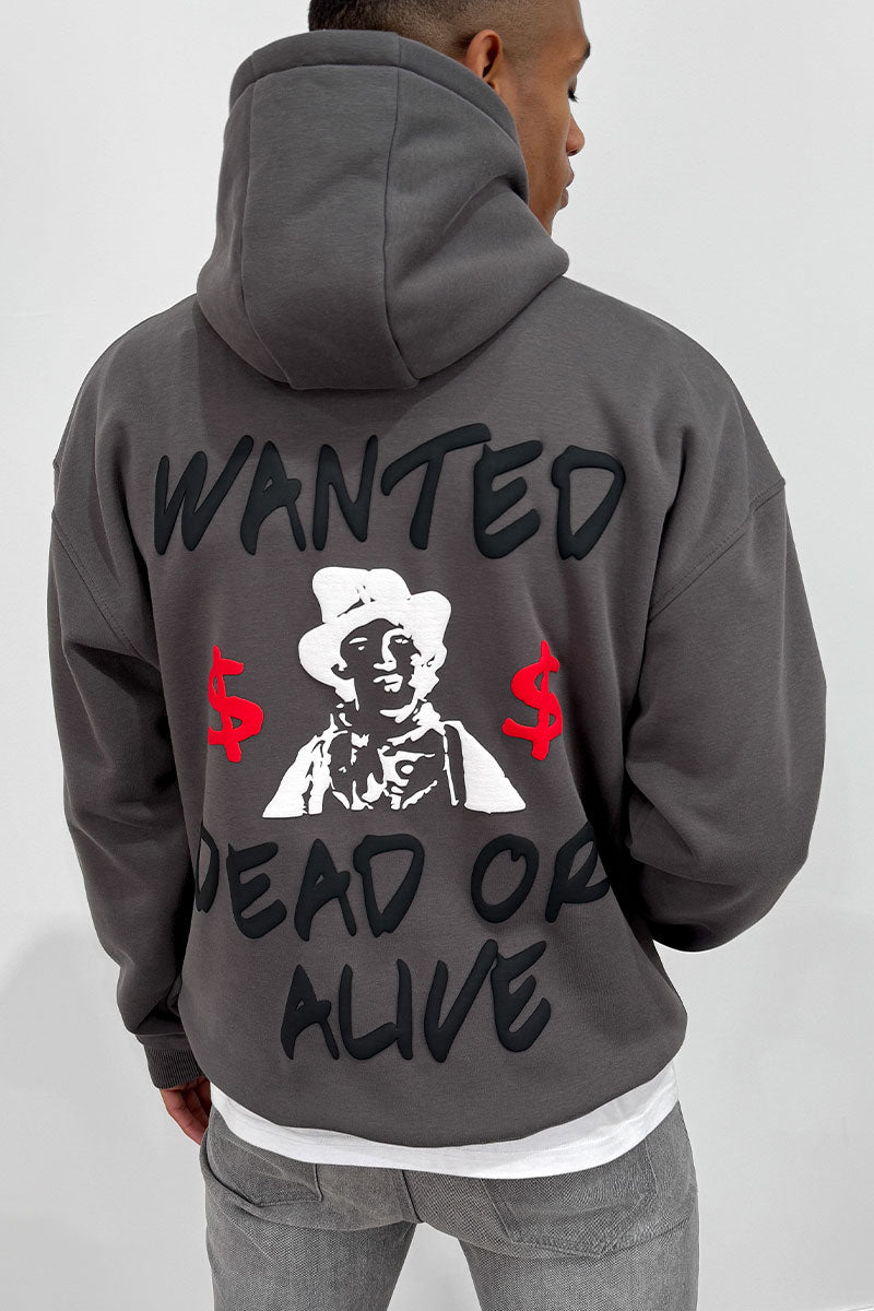 SUDADERA WANTED PRINT