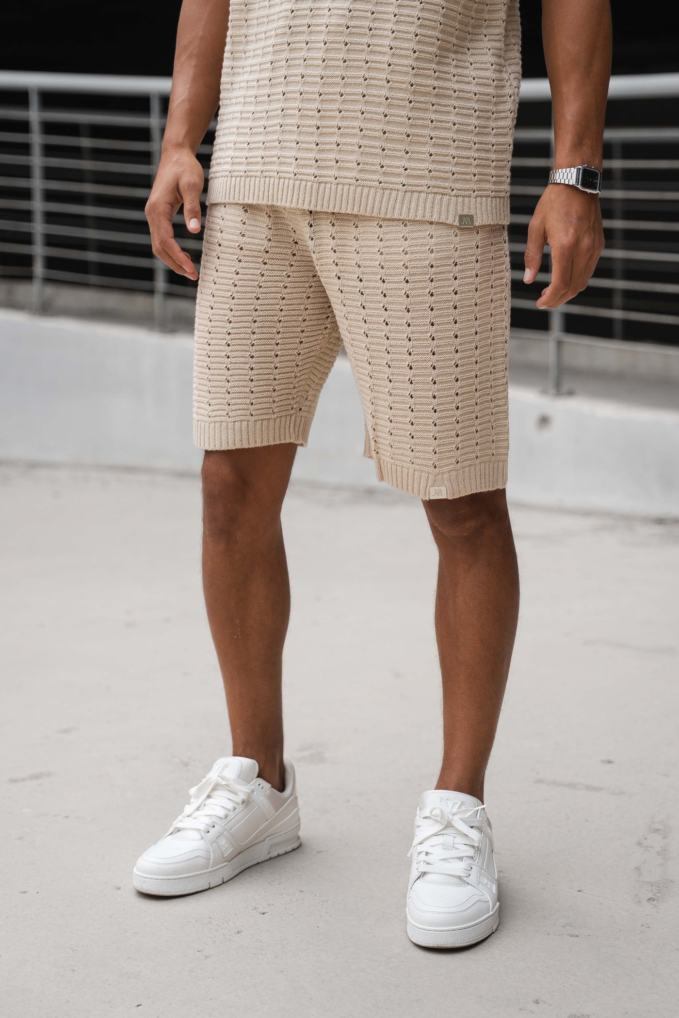 CONJUNTO BOXY HOLE - BEIGE