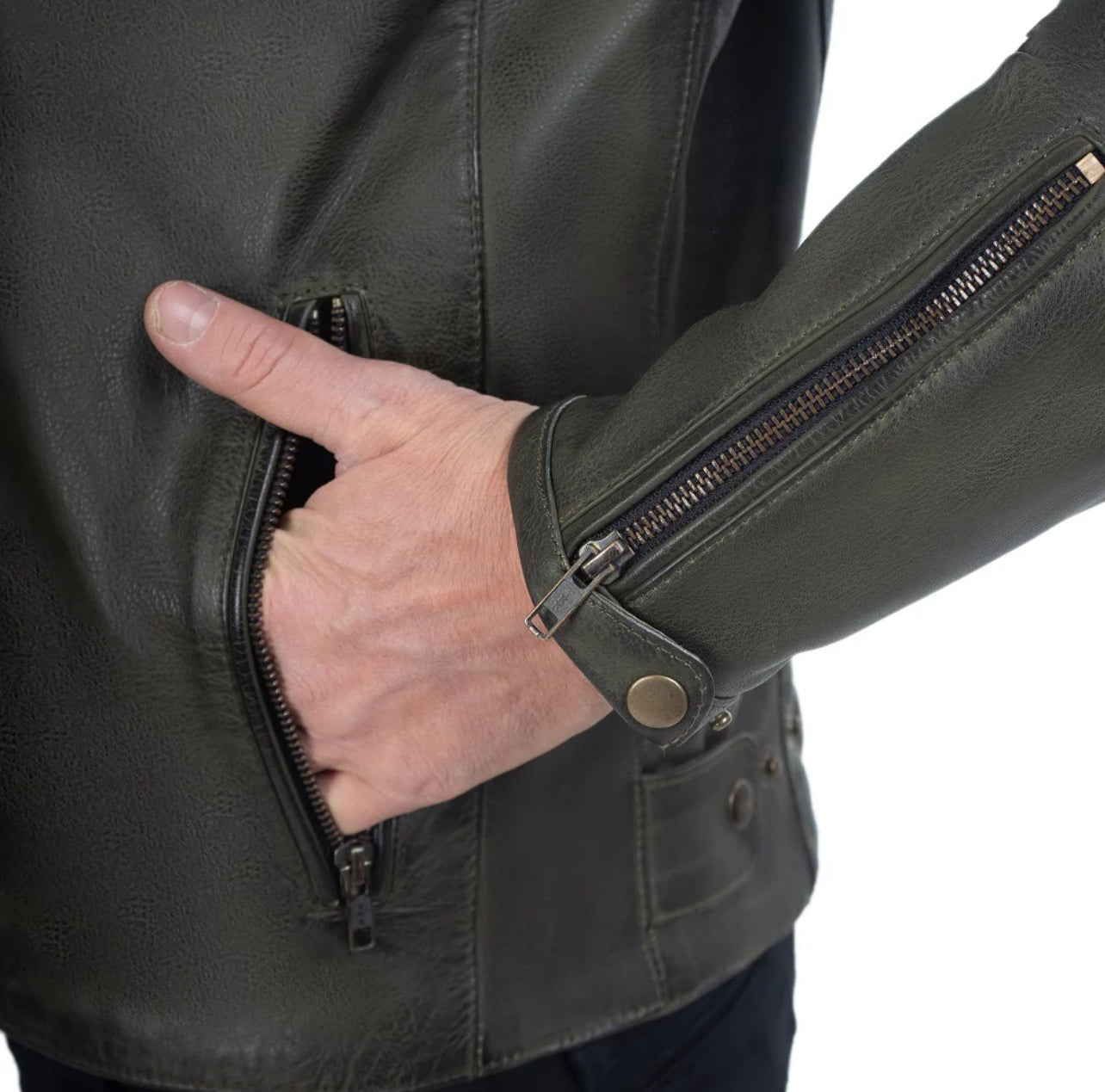 Chaqueta de moto de cuero retro