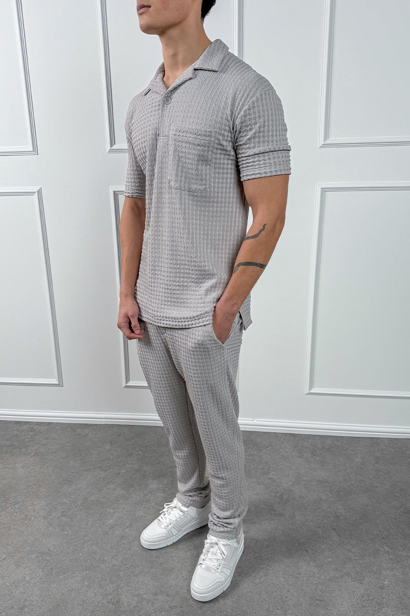 CONJUNTO RELIEF OPEN NECK - GRIS PERLA