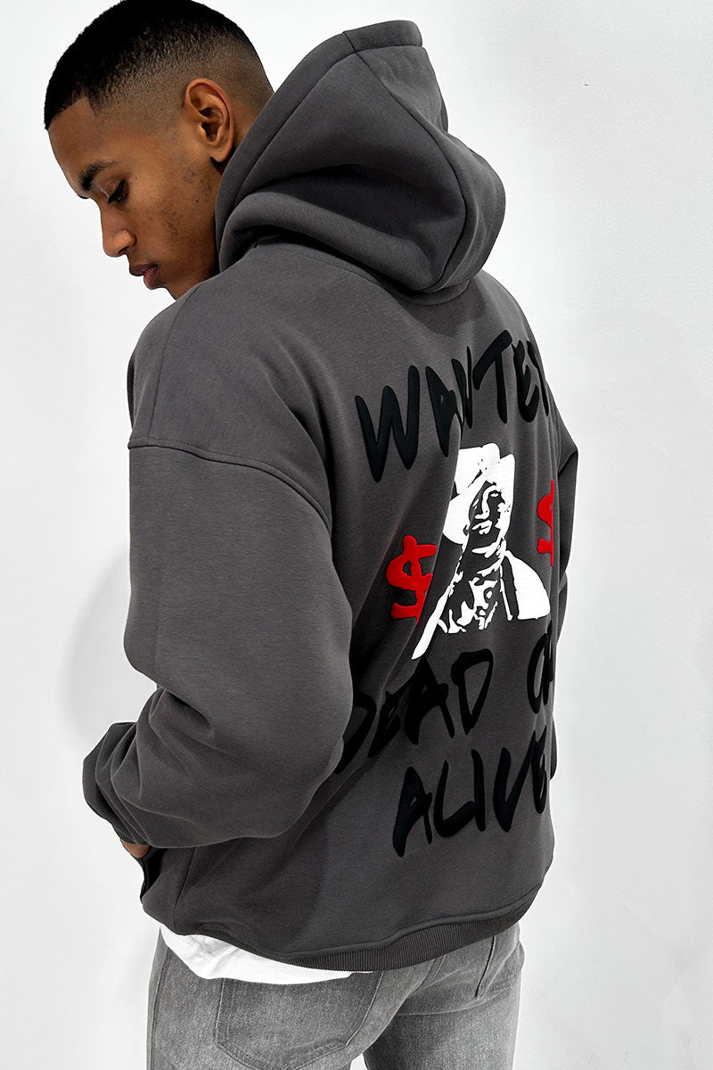 SUDADERA WANTED PRINT