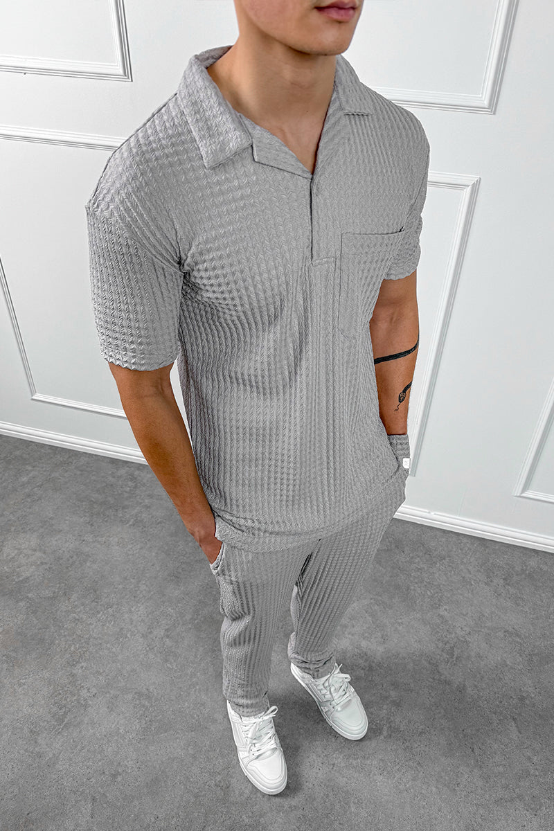 CONJUNTO RELIEF OPEN NECK - GRIS PERLA
