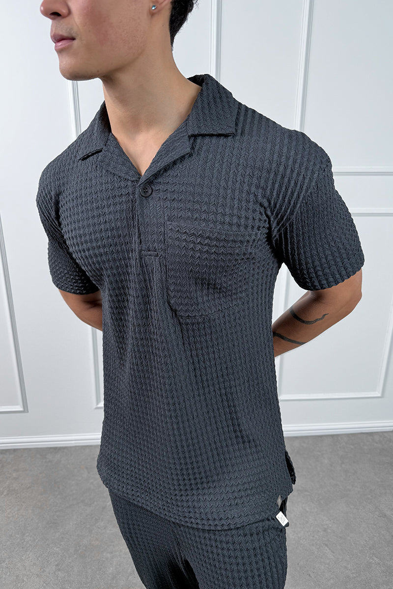 CONJUNTO RELIEF OPEN NECK - GRIS PLATA