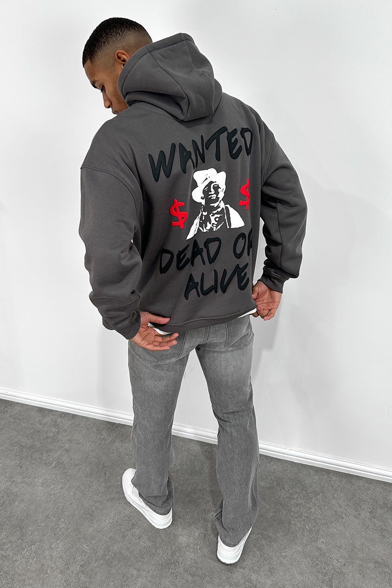 SUDADERA WANTED PRINT