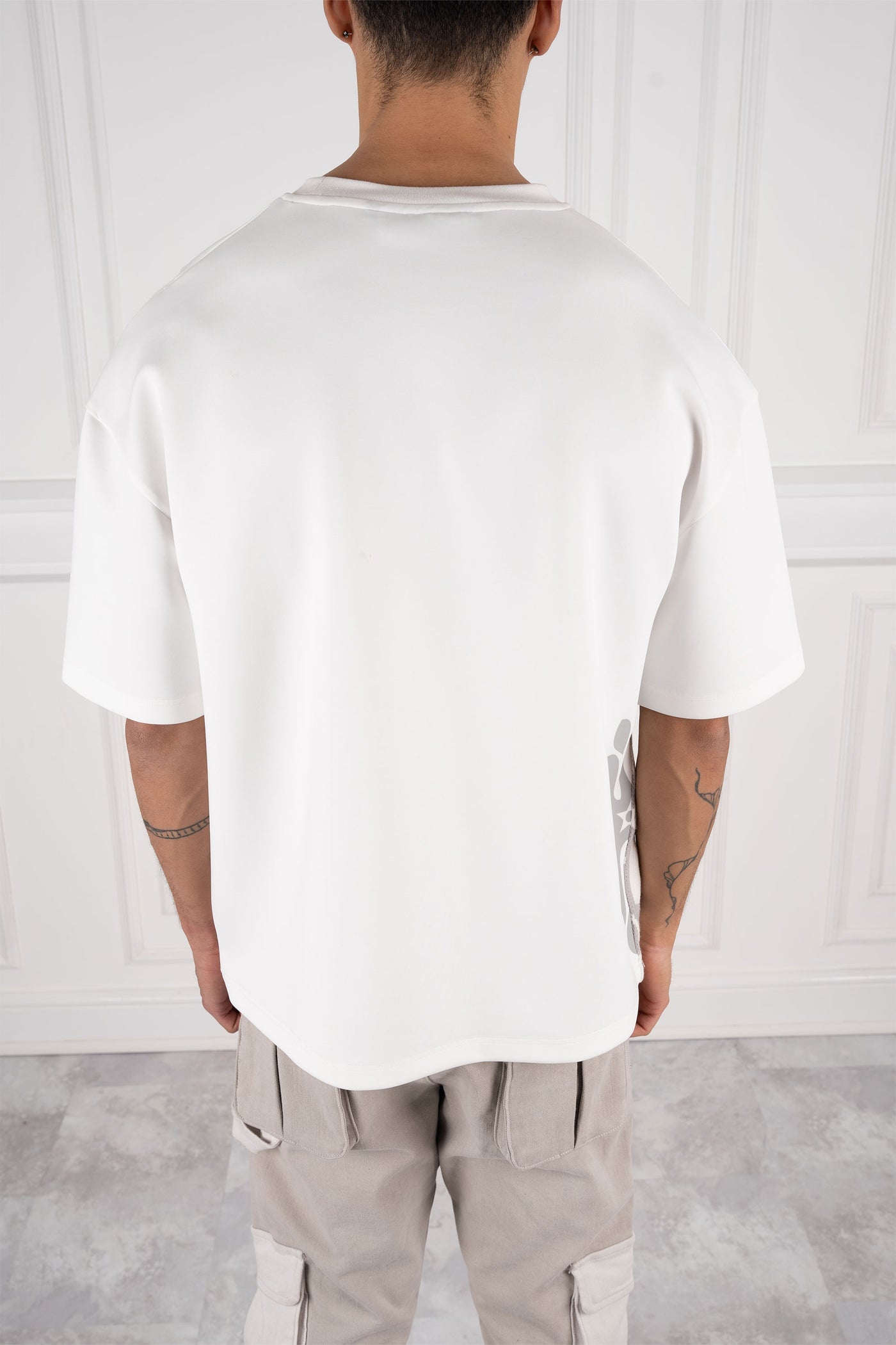 CAMISETA PANEL ROSE - BLANCA