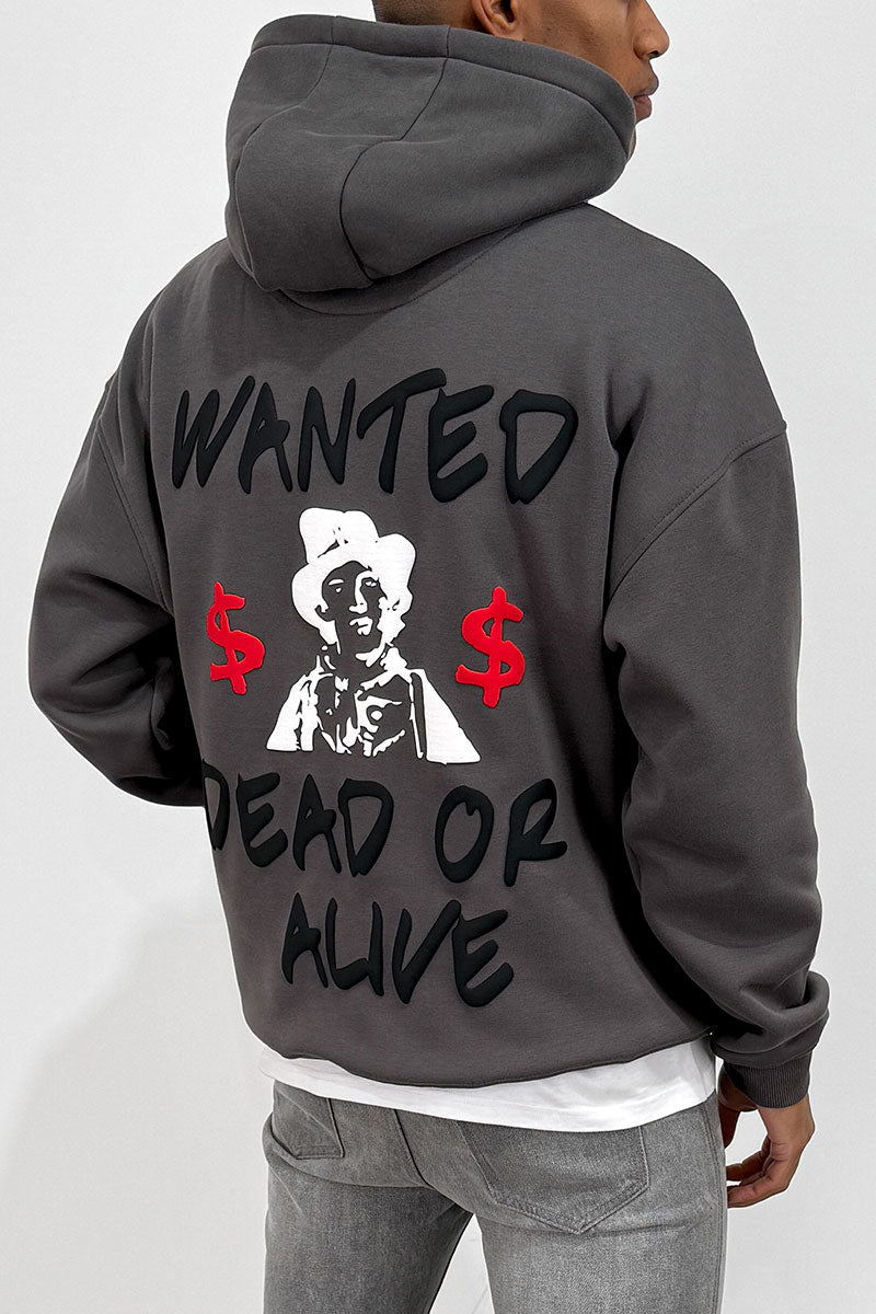 SUDADERA WANTED PRINT