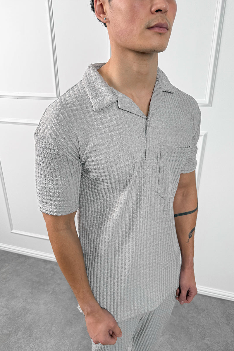 CONJUNTO RELIEF OPEN NECK - GRIS PERLA