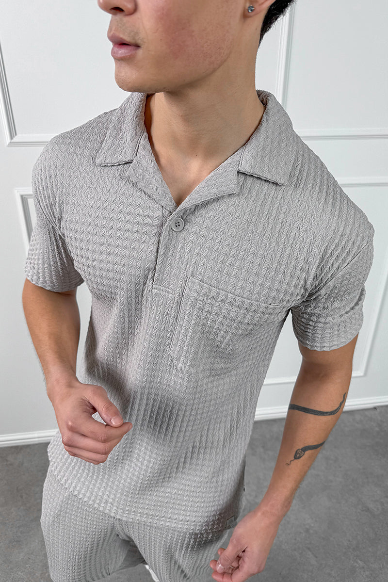 CONJUNTO RELIEF OPEN NECK - GRIS PERLA