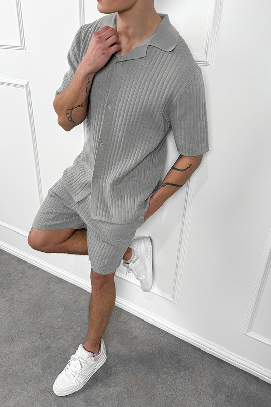 CONJUNTO PRINT RELIEF - GRIS PERLA