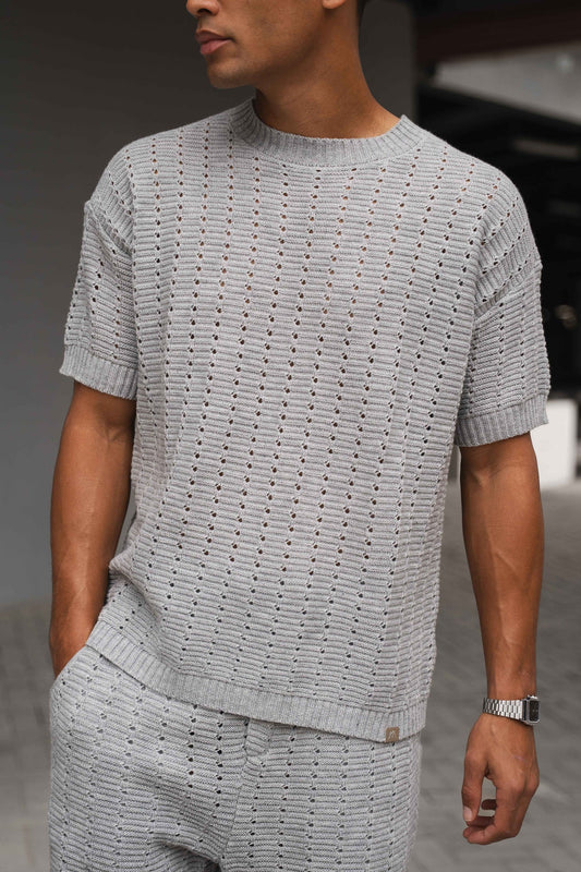 CAMISETA BOXY HOLE - GRIS