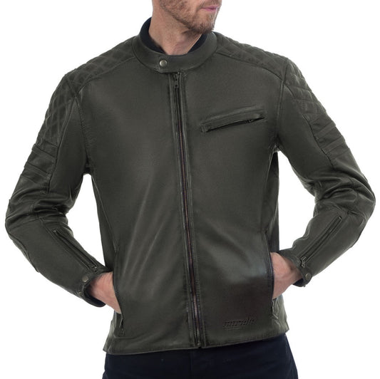 Chaqueta de moto de cuero retro