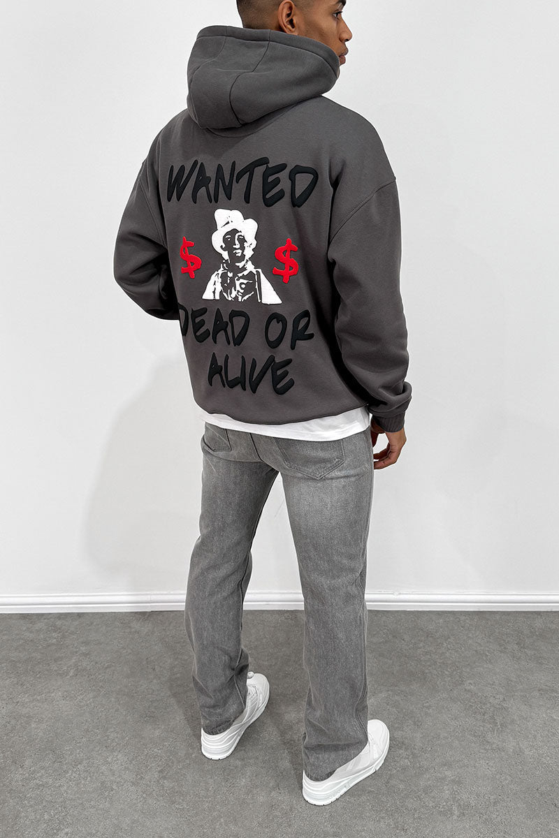 SUDADERA WANTED PRINT