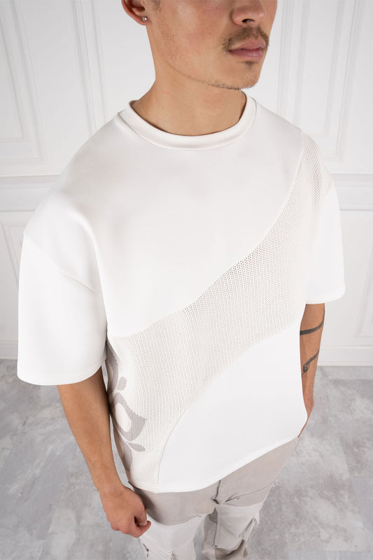 CAMISETA PANEL ROSE - BLANCA