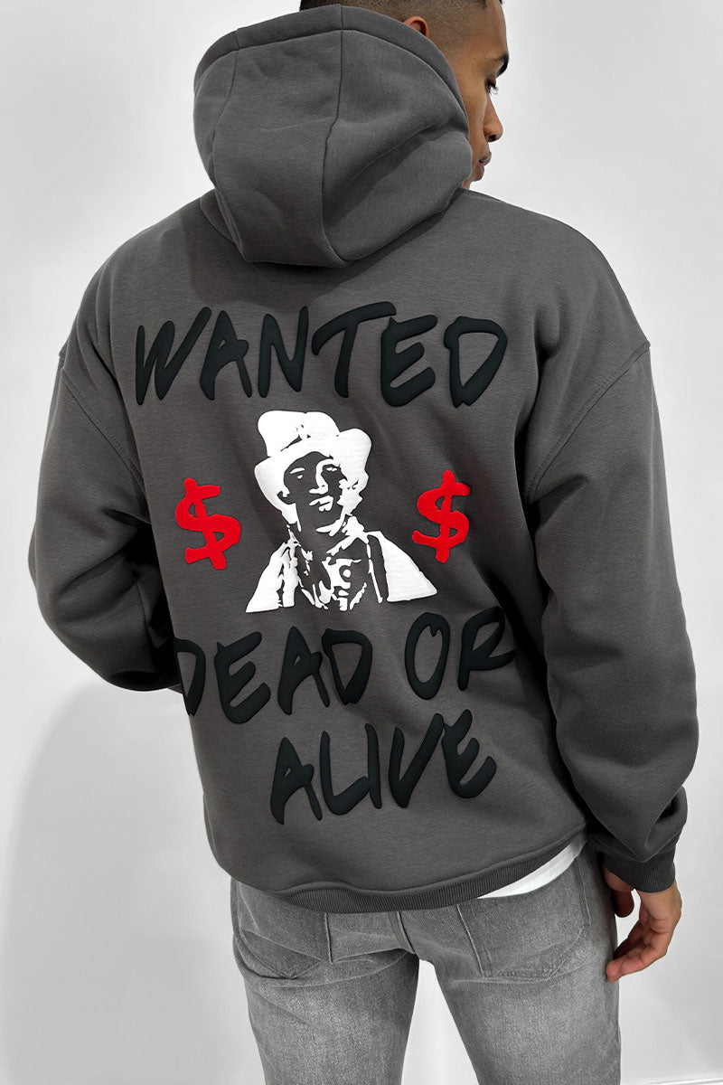 SUDADERA WANTED PRINT