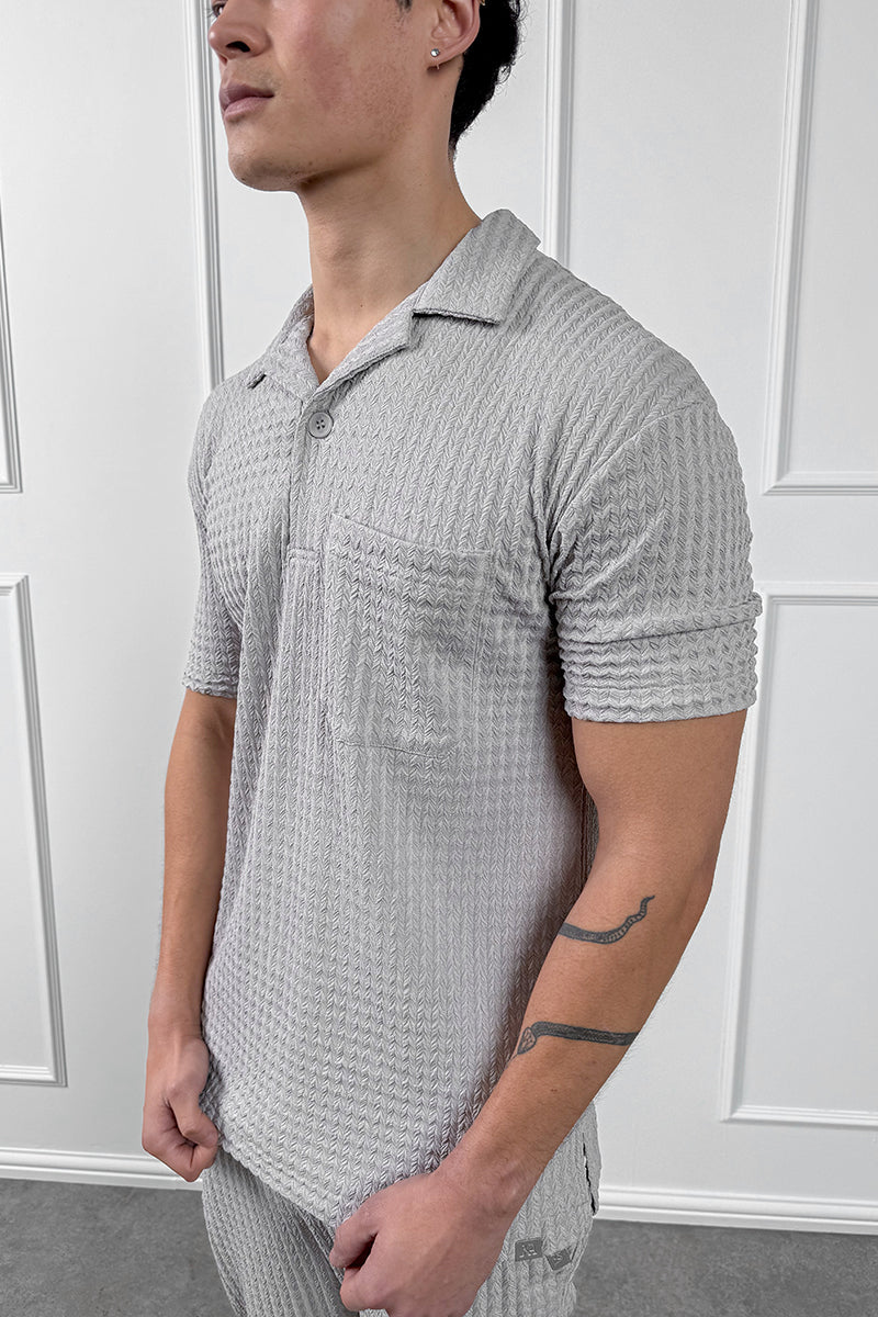 CONJUNTO RELIEF OPEN NECK - GRIS PERLA