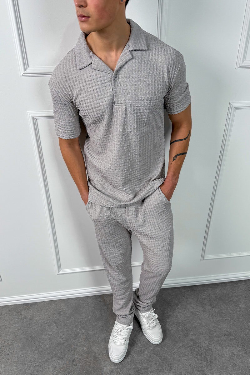 CONJUNTO RELIEF OPEN NECK - GRIS PERLA