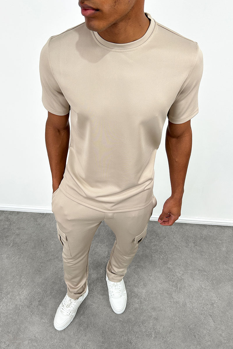 CAMISETA SLIM FIT - BEIGE