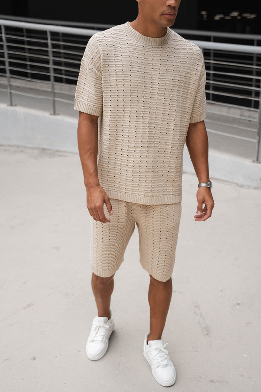 CONJUNTO BOXY HOLE - BEIGE