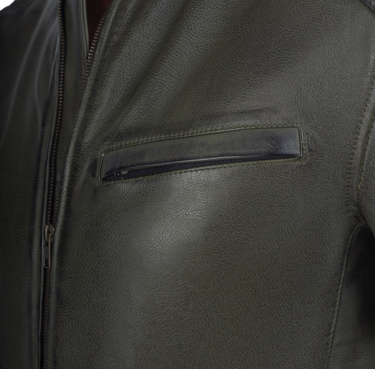 Chaqueta de moto de cuero retro