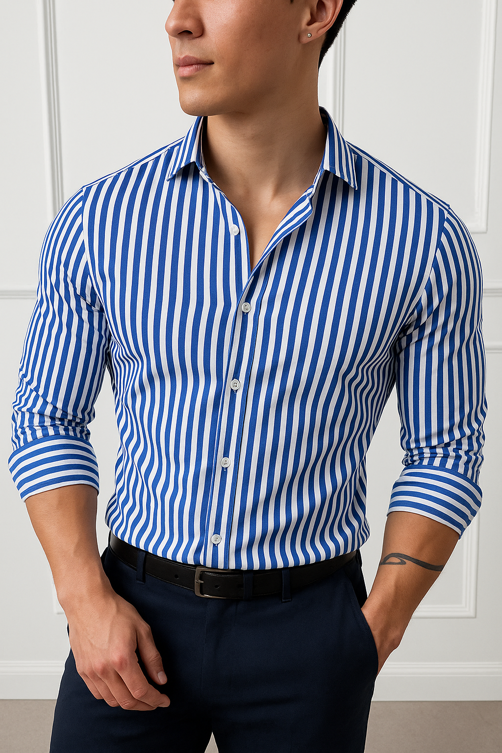 Elegante camisa de rayas