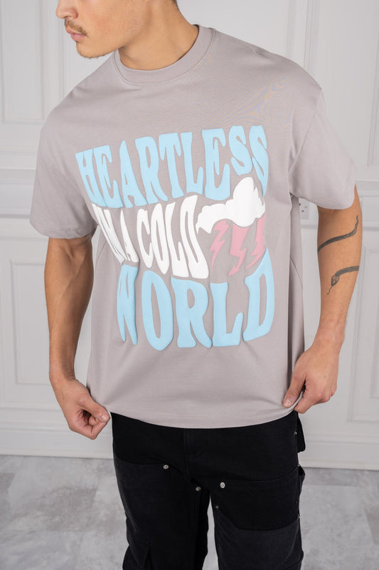 CAMISETA LETTERING OVERSIZE - GRIS